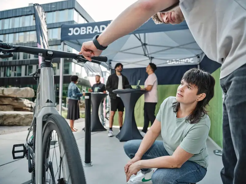 Check des Fahrrads beim JobRad-Demoday Check des Fahrrads beim JobRad-Demoday